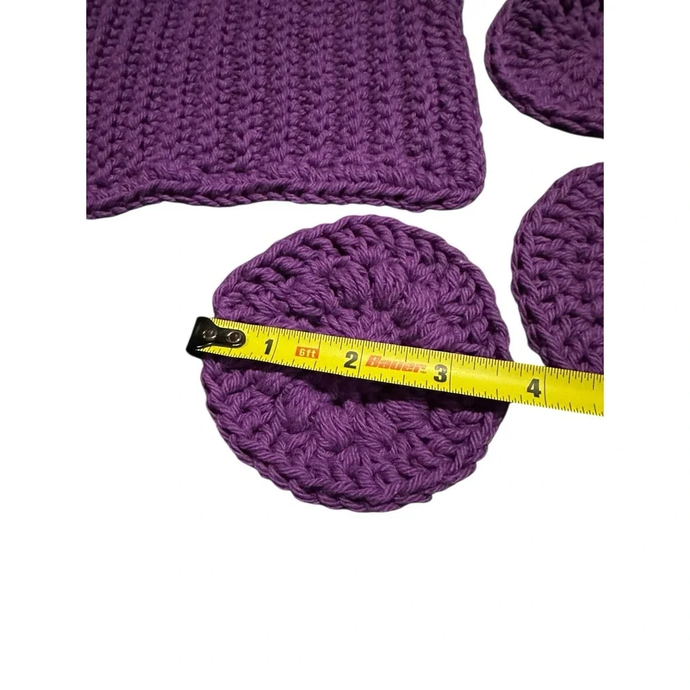 NEW handmade crochet face care‎ cotton wash cloth with 3 cotton pads